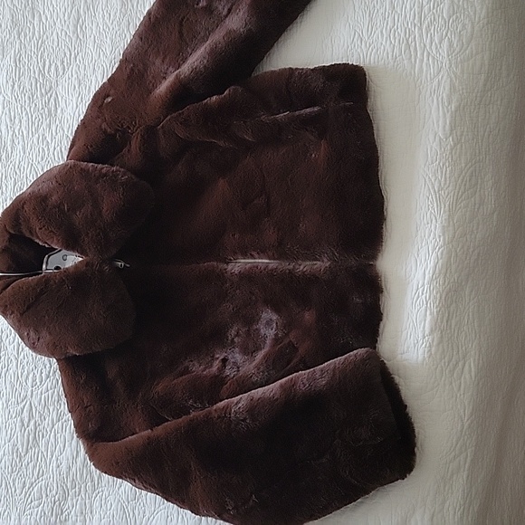 GAP Factory Women's Relaxed Faux-Fur Jacket in Brown- Size S- New! - Picture 9 of 14